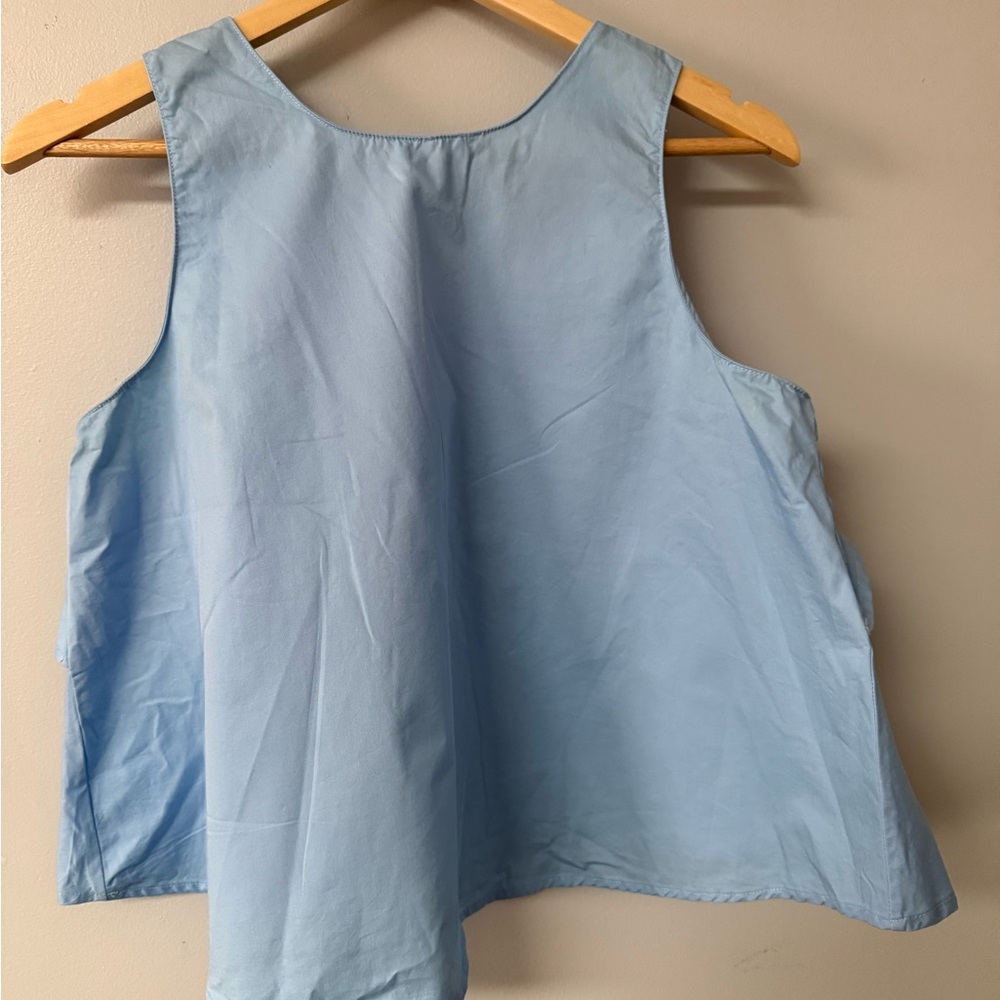 Aqua Blue Boxy Sleeveless Tank Top